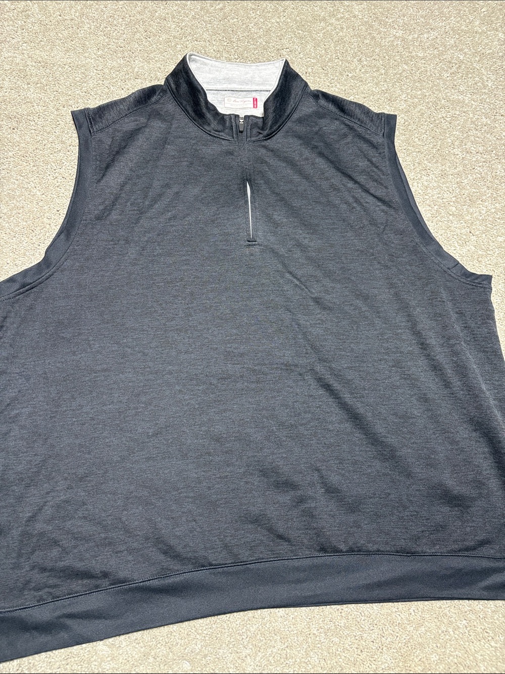 Hogan Men's Dark Gray quarter-Zip Mock Neck sleeveless vest. 3XL